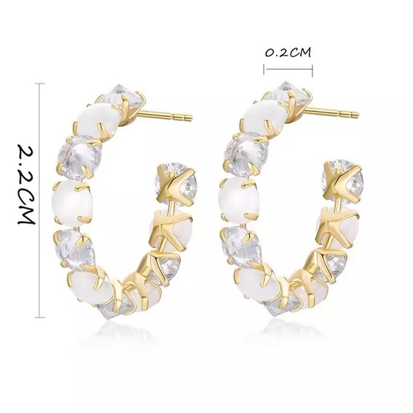 ✨NEW✨ Luxury Opals Hoop Earrings, Fashion Style for Women, as gift, party - Picture 7 of 7
